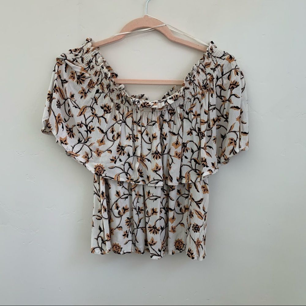 Amuse society | off the shoulder floral top| large